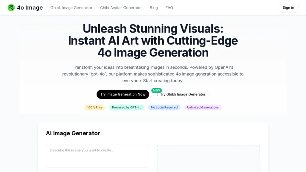 4o Image Generator | Logiciel IA Gratuit