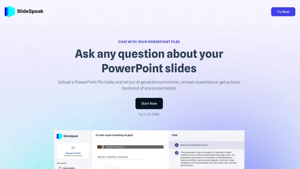 Découvrez SlideSpeak | Logiciel IA Gratuit