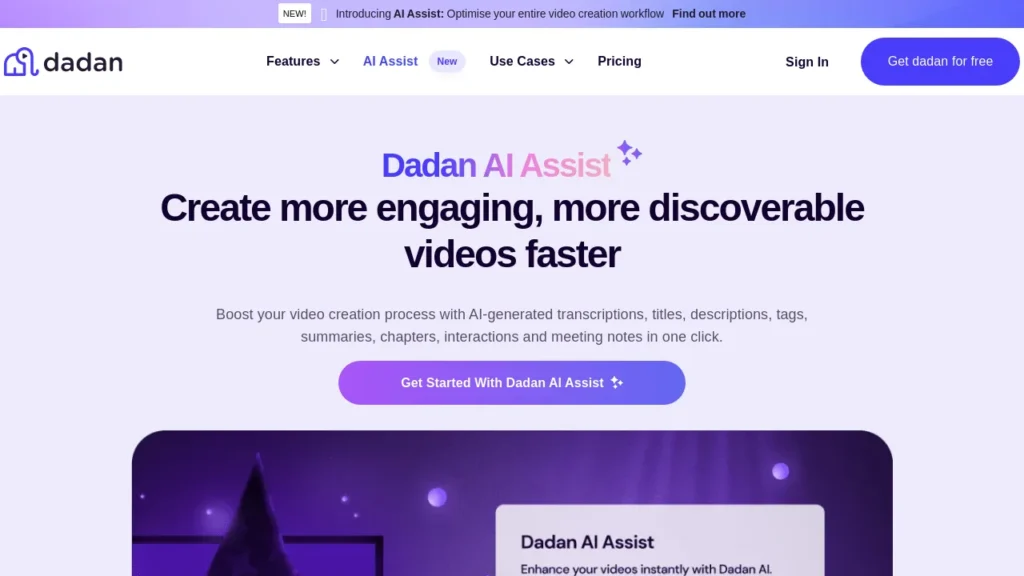 Essayez Dadan AI Assist | Logiciel IA Gratuit