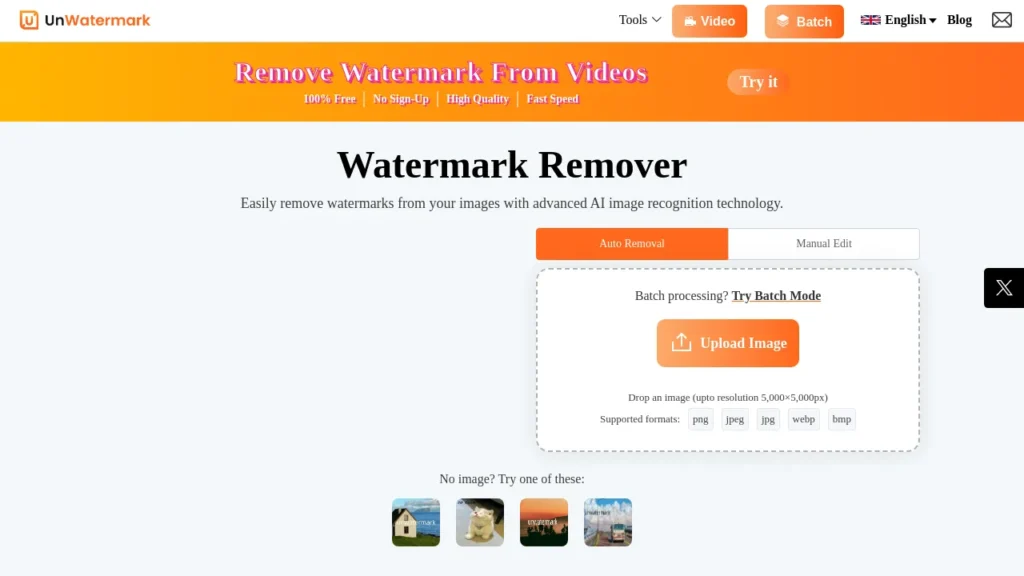 Testez Unwatermark | Logiciel IA Gratuit
